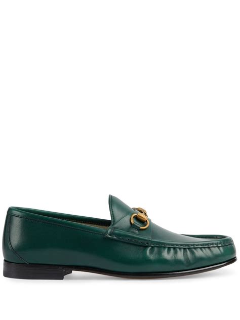 gucci loafer green|Gucci horsebit platform loafers.